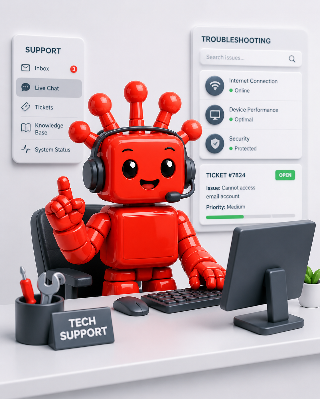 Tech Support Resora character